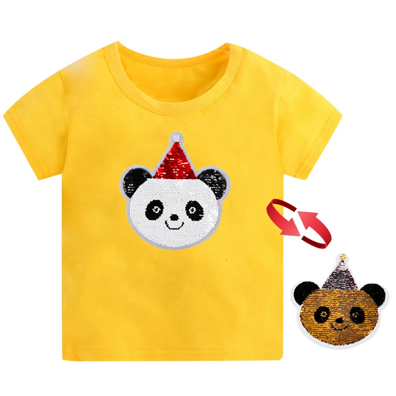 

Boys T Shirt Summer 2019 Color Changing Magic Reverse Sequin T-shirt Animal Kids Tshirt Kid Clothes Cotton Boy Top Short Sleeve