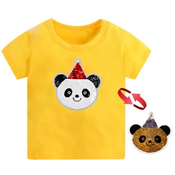 Boys T Shirt Summer 2019 Color Changing Magic Reverse Sequin T-shirt Animal Kids Tshirt Kid Clothes Cotton Boy Top Short Sleeve Boys T Shirt Summer 2019 Color Changing Magic Reverse Sequin T-shirt Animal Kids Tshirt Kid Clothes Cotton Boy Top Short Sleeve