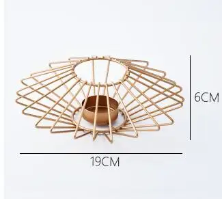 3D подсвечник в скандинавском стиле, железная Геометрическая подсвечник, подсвечник для украшения дома, подарки на день рождения - Цвет: C