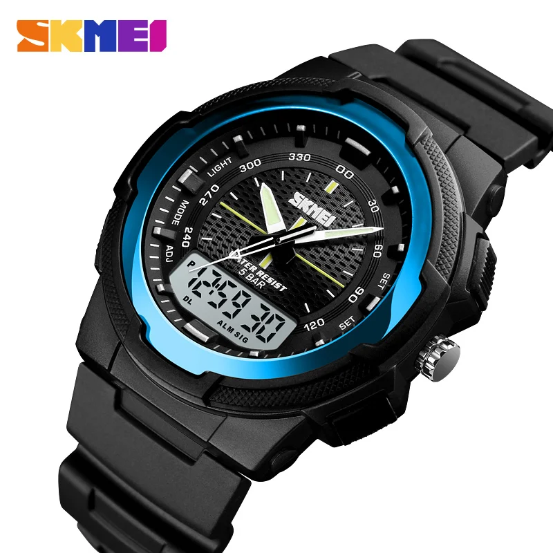 Kaufen Männer Militär Uhren Armee Männer der Armbanduhr LED Quarzuhr Digtial Dual Time Herren Uhr reloj hombre Sport Uhr