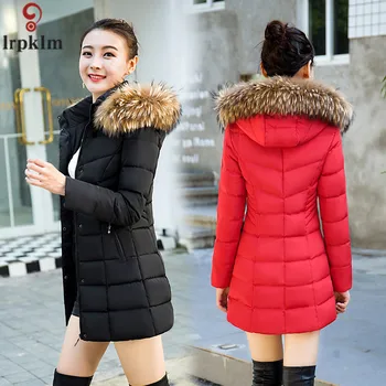 

Women Winter Long Padded Jacket Hooded Winter Coat Women Cotton Thick Warm Jackets Loose Clothing Outweas Parkas 2018 CH766