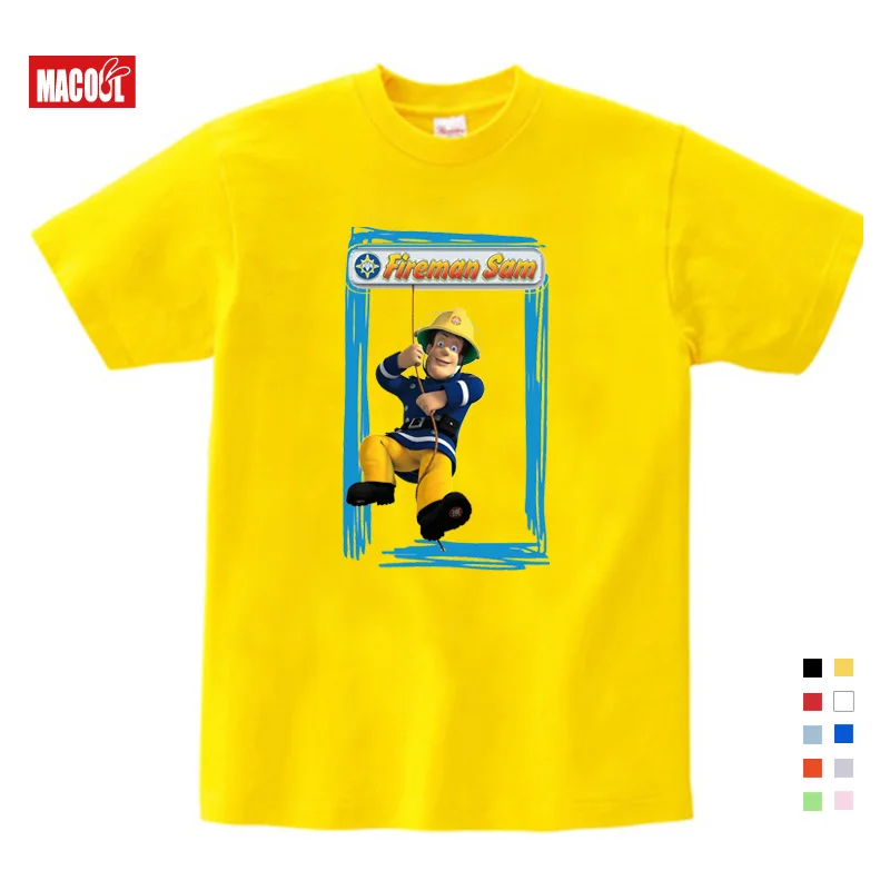 2019 Children Cartoon Fireman Sam Print Cotton T-shirts For Boy Shirt Girl Short Sleeve Tee Tops Clothes Kids Clothing 3T-9T 2019 Children Cartoon Fireman Sam Print Cotton T-shirts For Boy Shirt Girl Short Sleeve Tee Tops Clothes Kids Clothing 3T-9T