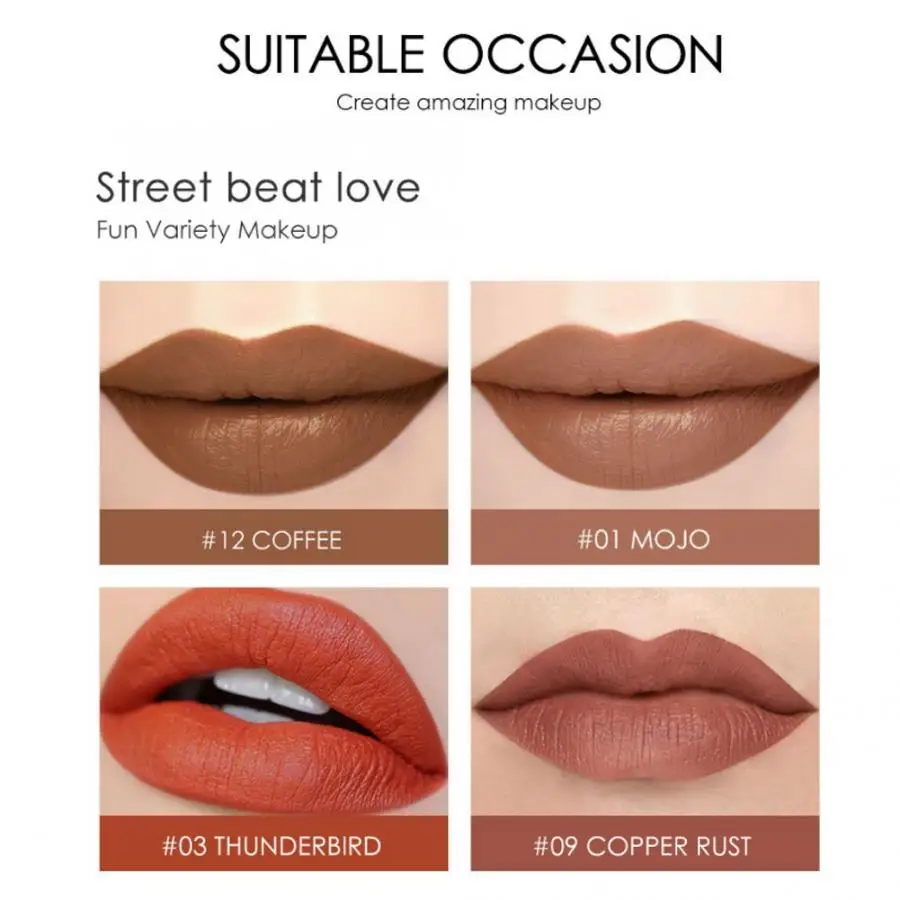 Moisturizer 12 Colors Matte Lipstick Waterproof Longlasting Non-stick Lip Gloss Shimmer Lip Gloss