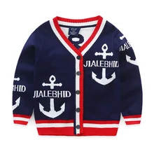 Children’s clothing Anchor Pattern Baby Boy Cartoon Sweater Fall Child Casual knitted sweater single-breasted Causal Coat&Jacket