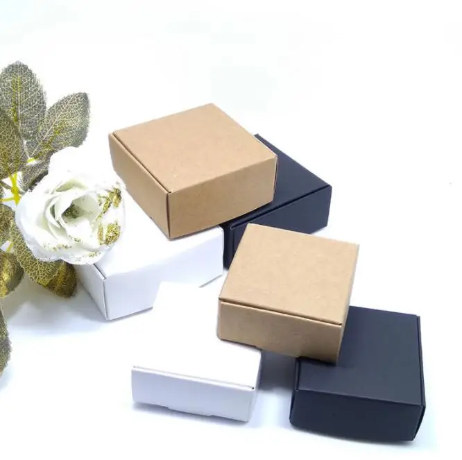 

100pcs/lot Small Kraft cardboard packing gift box handmade soap candy For Wedding Decorations Event Party Supplies
