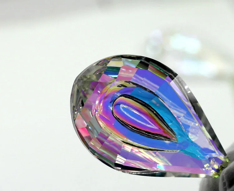 DIY 76x47 мм Великолепные Стеклянные кристаллы части для люстры кулон различные радужные цвета Ловец солнечных лучей Свадебные украшения 3 шт./партия