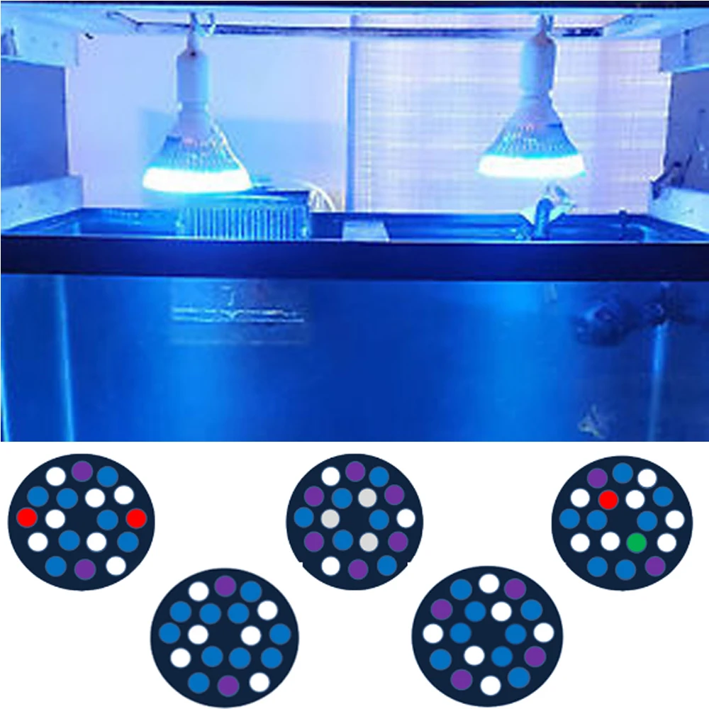 54W Aquarium LED Lighting E27 LED Full Spectrum Coral Reef Plants Grow