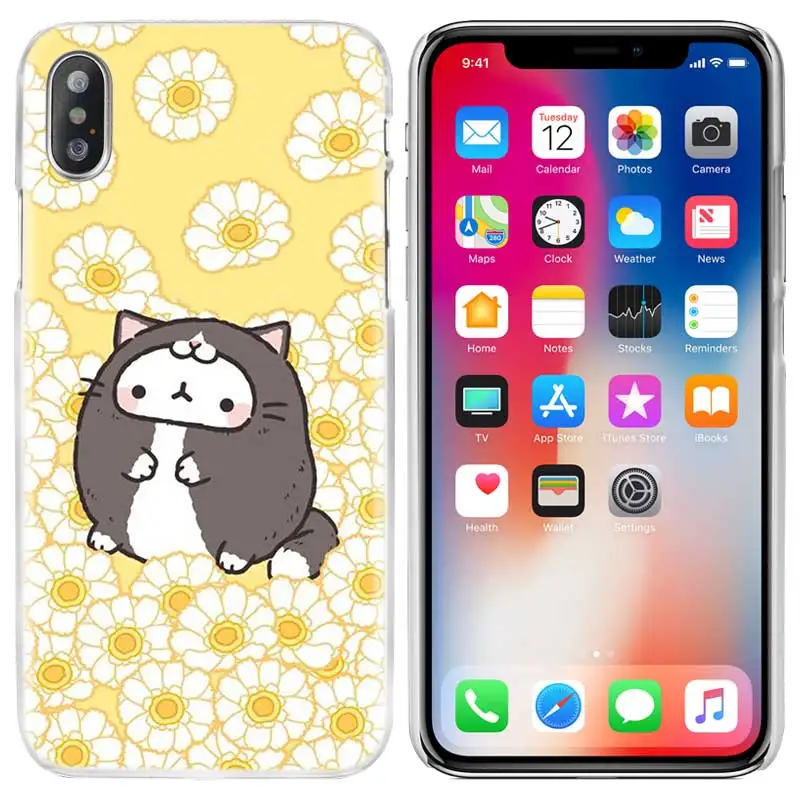 Чехол для сотового телефона Прозрачный Жесткий ПК для iPhone XS Max XR 7 8 6 6s Plus X 5 5S SE 5C 4 4s kawaii чай с Molang Cupcake