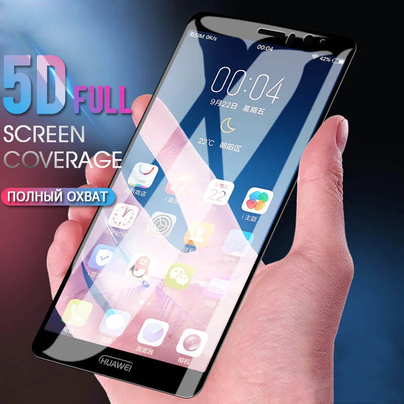 

5D Full Cover Tempered Glass for Huawei Honor 8 Lite View 10 6X 7X 7S Glass for Honor 6C Pro 5D Glass on Honor 9 Lite 8 Pro Play