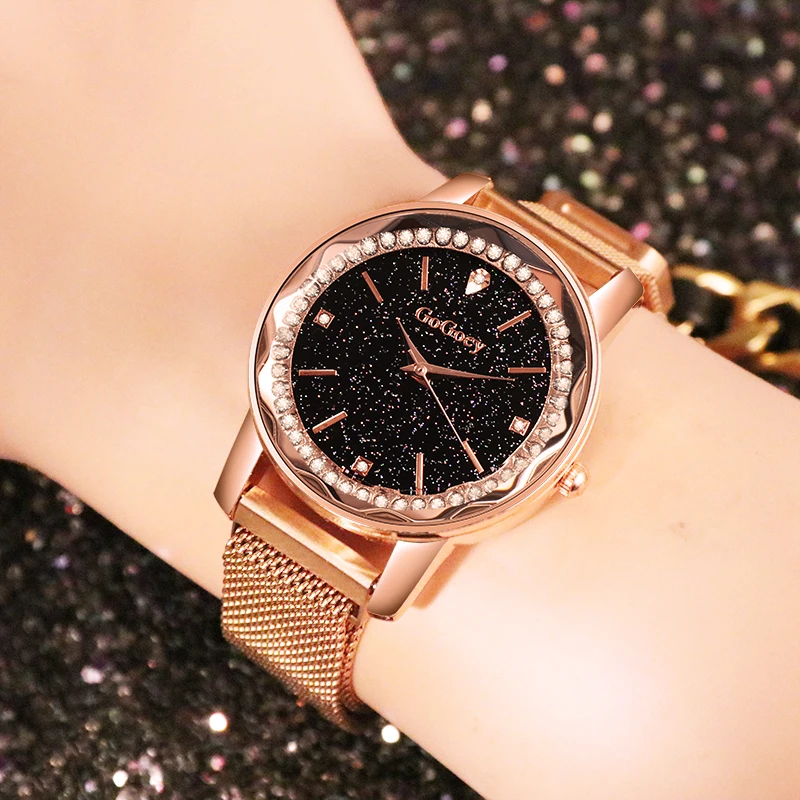 

Watches Women 2019 Luxury Brand New Fashion Starry Sky Wristwatch Mesh Magnetic Strap Waterproof Quartz Watch Montre Femme Reloj