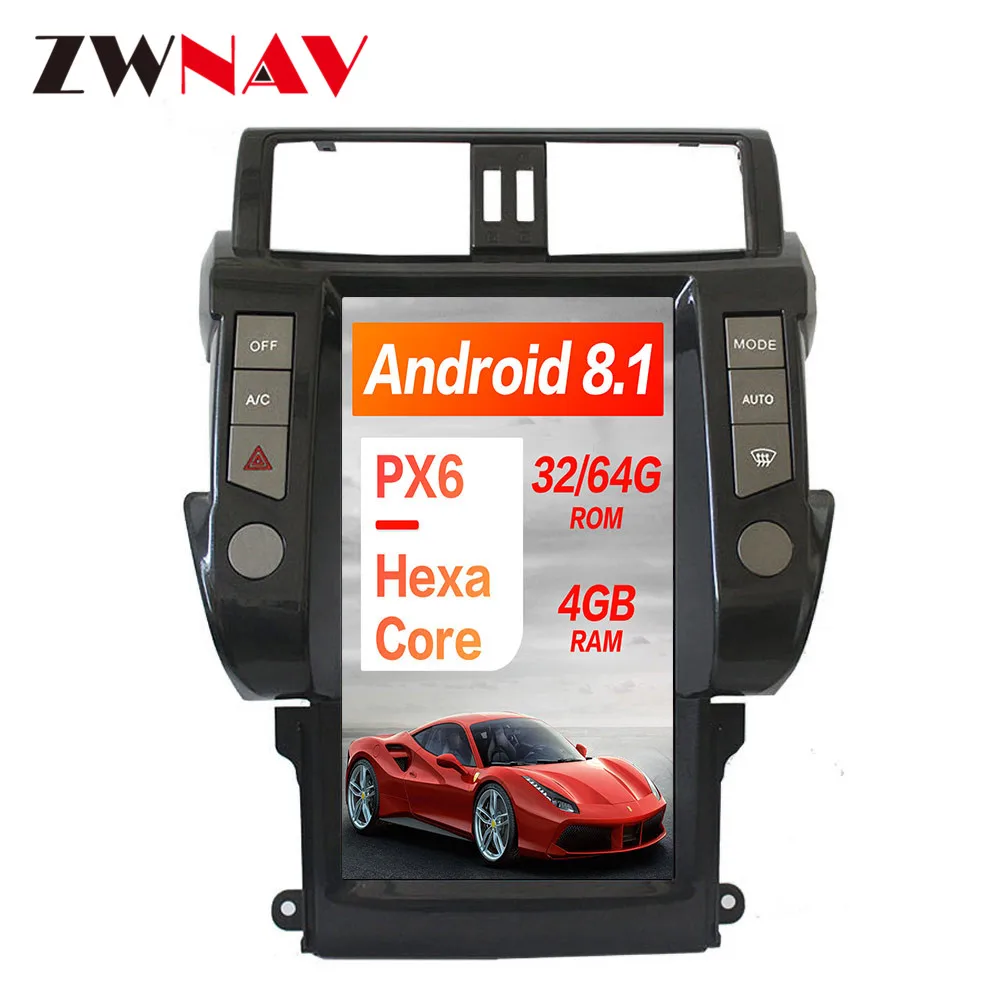 

13.6" Android 8.1 4G RAM Tesla style Car GPS Navigation For TOYOTA LAND CRUISER prado 150 2010-13 multimedia radio tape recorder