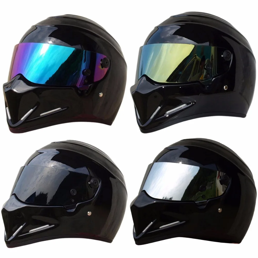 Triclicks Motorcycle Matt Glossy Black Helmets Full Face Street Bandit Racing Motocross Protector Full Face Helmet S M L XL XXL