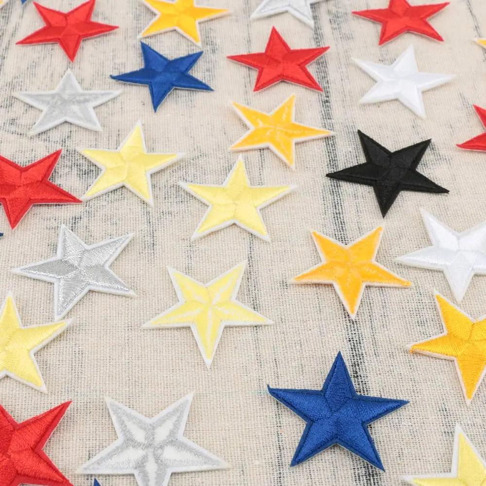 10Pcs//Lot Star Embroidery Sew Iron On Patch Badge Clothes Applique Bag Fabric