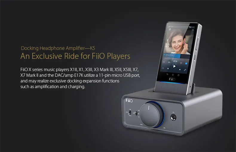 Fiio k5 Настольный усилитель плеер для x7 x5 x3 база рекомендуется бутик X3II/X5II/X7/E17K в режиме USB DAC