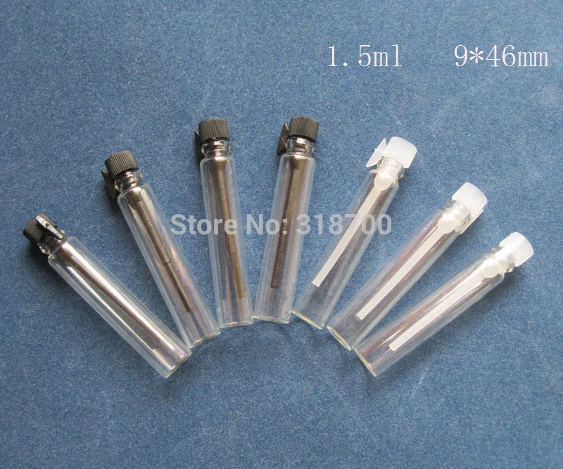50pcs/lot Empty Portable 1.5ml Smll Perfume Glass Vial 1.5cc Mini Sample Test Bottle | Красота и здоровье