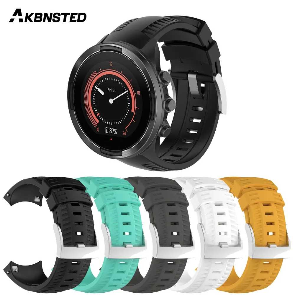AKBNSTED мягкий силиконовый ремешок для Suunto 9/9 Brao/Спартанский Спорт Баро Браслет