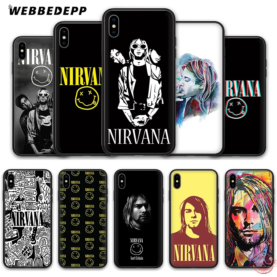 WEBBEDEPP Nirvana Kurt Cobain Soft Silicone Case for iPhone 8 7 6S 6 Plus 11 Pro XS Max XR X 5 5S SE Back Shell | Мобильные телефоны