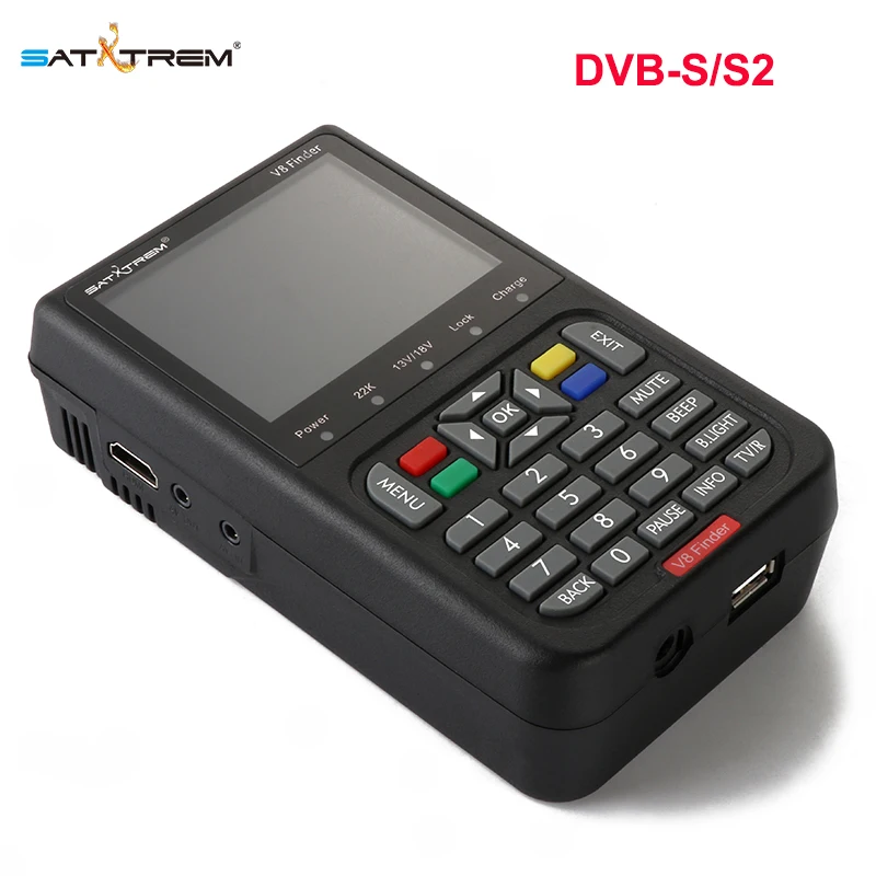 Satxtrem V8 спутниковый искатель рецептор FTA сигнальная указка цифровой HD 1080P DVB S2 ключ искатель батарея лазерный дальномер Sat Finder