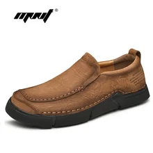 High Quality Cow Leather Casual Men Shoes Loafers Slip On Comfortable Flats Shoes Handmade Plus Size Outdoor Shoes Men mycolen 2018 men slip on loafers shoes leather comfortable designer male flats trendy high quality shoes chaussures homme