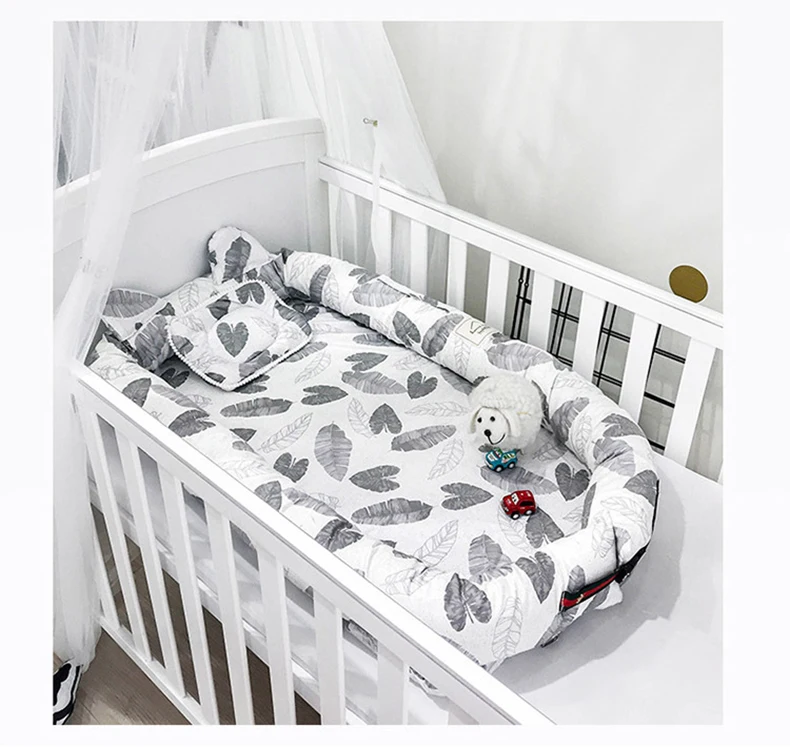 AAG портативная детская кровать-гнездо, детская кроватка, Хлопковая универсальная детская кровать для путешествий, складная кровать с подушкой, съемная, моющаяся, Babynest 40