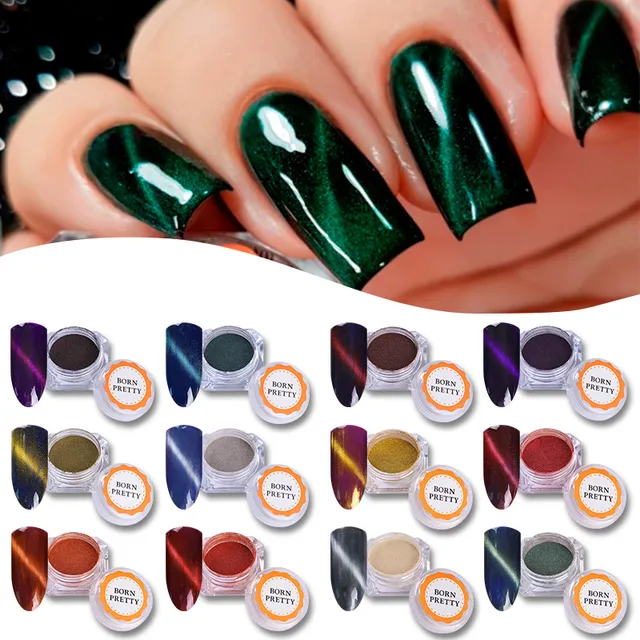 Multicolor Cat Eye Magnetic Nail Art Dip Powder Decoration Multicolor Cat Eye Magnetic Nail Art Dip Powder Decoration Chameleon Mirror Effect Pigment