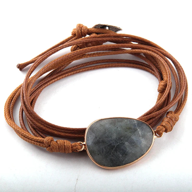 

MOODPC Fashion Natural Stones Wrap Bracelet Handmade Long Friendship Bracelet