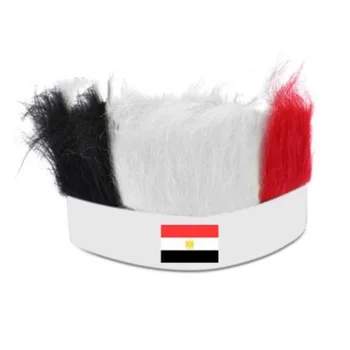 

KTLPARYT 10pcs/lot 2018 football game fan wig egypt flag color football fun wig Cheerleading wig football match cosplay wig