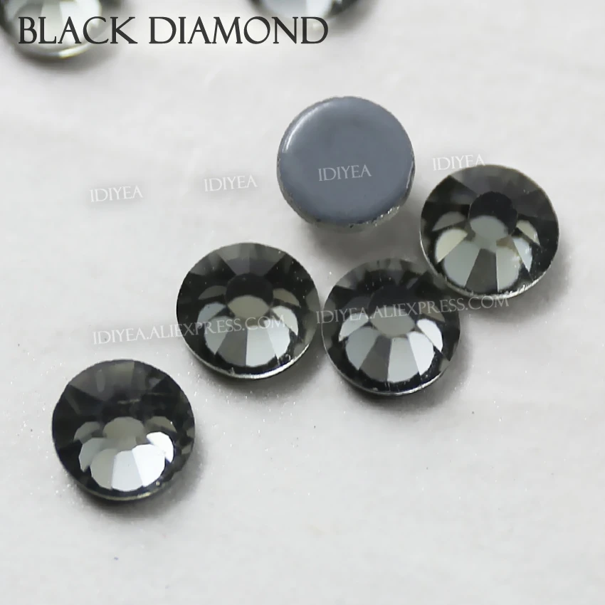 Черный бриллиант исправление хрусталя и искусственного алмаза блестящие стразы flatback стеклянный камень для DIY сверкающие свадебные алмазные платья блестки искусство