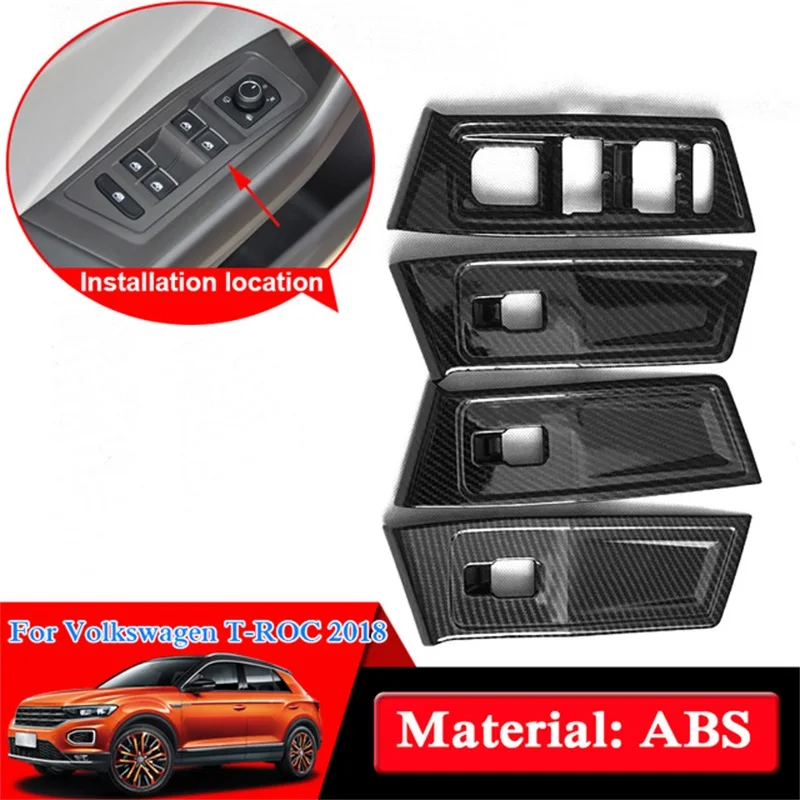 Accessori Per Lo Styling Dell'Auto Per Vw Volkswagen T-Roc 2017 2018 2019 Car Interior Door Window Lift Switch Panel Covers Trim Per Lhd