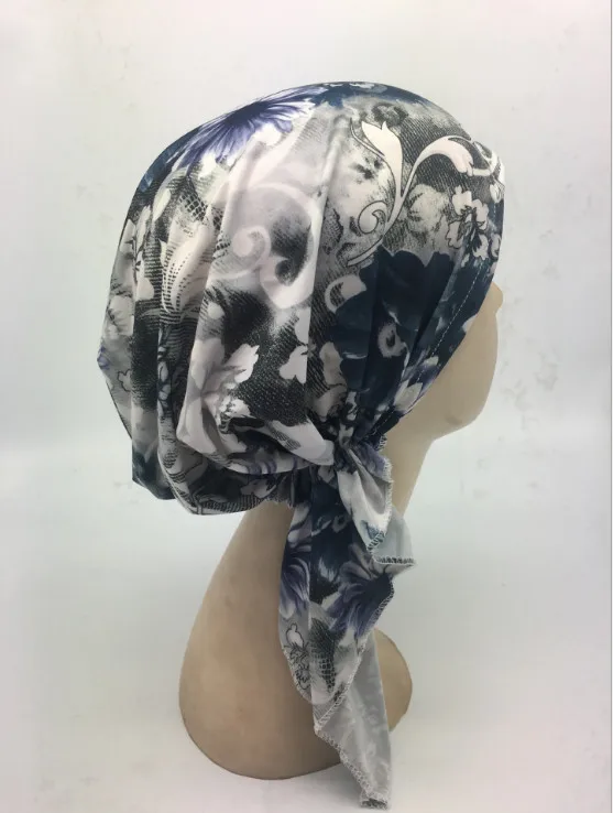 

summer beach hat fashion gauze turban Muslim hat breathable mesh turban chemotherapy flower headband hat hats for women