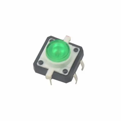 

5PCS Green LED Tactile Button Push Switch Momentary Tact With LED Round Cap