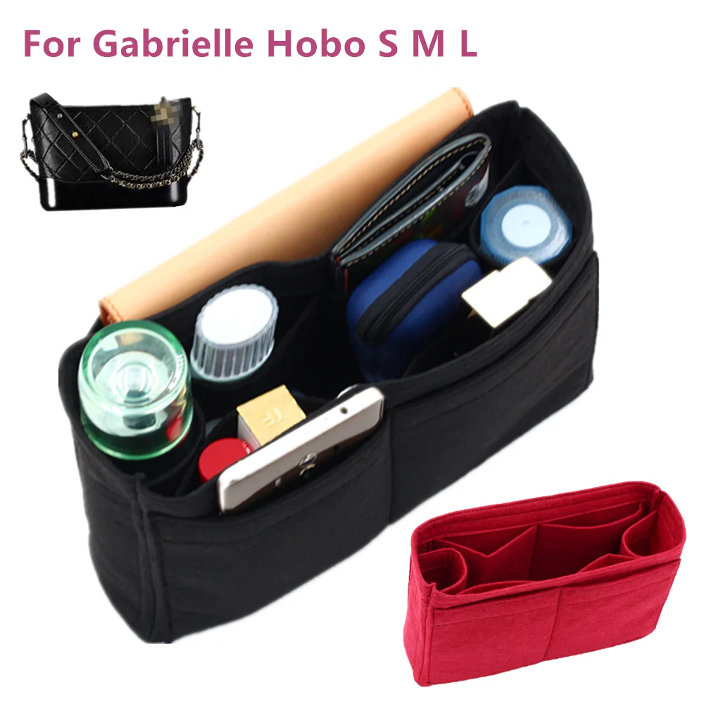 Fits Gabrielle Hobo Felt Cloth Insert Bag Organizer Makeup Handbag shaper Organizer Travel Inner Purse Portable Cosmetic Bags