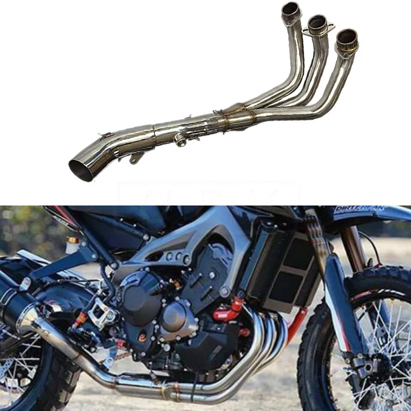

Motorcycle Exhaust Muffler Middle Pipe and Front Link Pipe Full System For Yamaha MT09 FZ09 2014 2015 2016 2017 MT 09 FZ 09 17