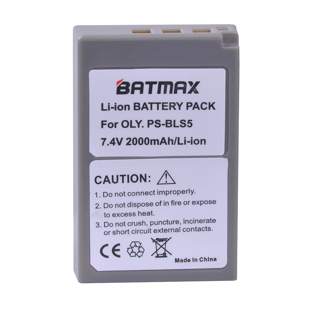 Батарея Batmax 1Pc 2000mAh 7 4 V PS-BLS5 PS BLS5 PSBLS5 для Olympus | Электроника
