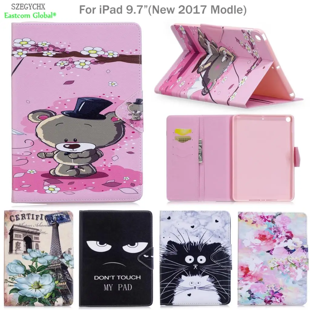 

Cover For New iPad 9.7" 2017 2018,SZEGYCHX PU Leather Smart Stand Shell Tablet Case For ipad case with Auto Wake Up/Sleep