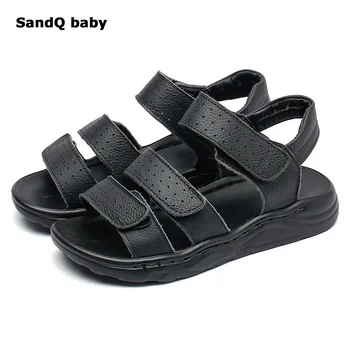 

Summer Genuine Leather Children Sandals Breathable Boys Shoes Adjustable Kids Beach Sandals Sandalias De Meninos 10 Years