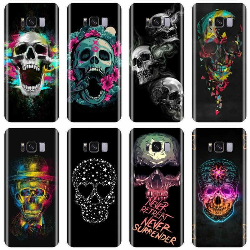 

Retro Style Flower Skull Cover Soft Silicone TPU Phone Case For Samsung Galaxy NOTE 8 9 S6EDGE S6 S7 S8 S9 S10 PLUS S10E
