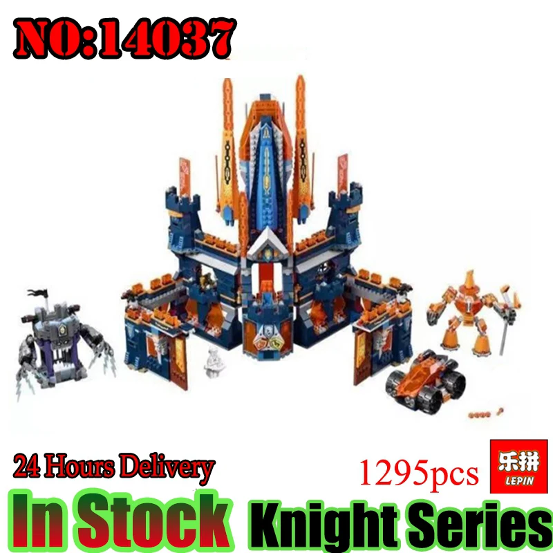 

Lepin 14037 Nexoe 1295Pcs King Castle Nexus Knights Model Building Blocks Bricks figures Kids Toys For Children Compatible 70357