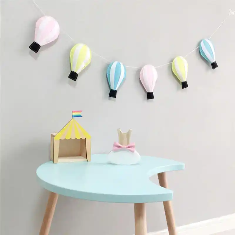 1 5m Cotton Diy Hot Air Balloon Bunting Banners Garland For