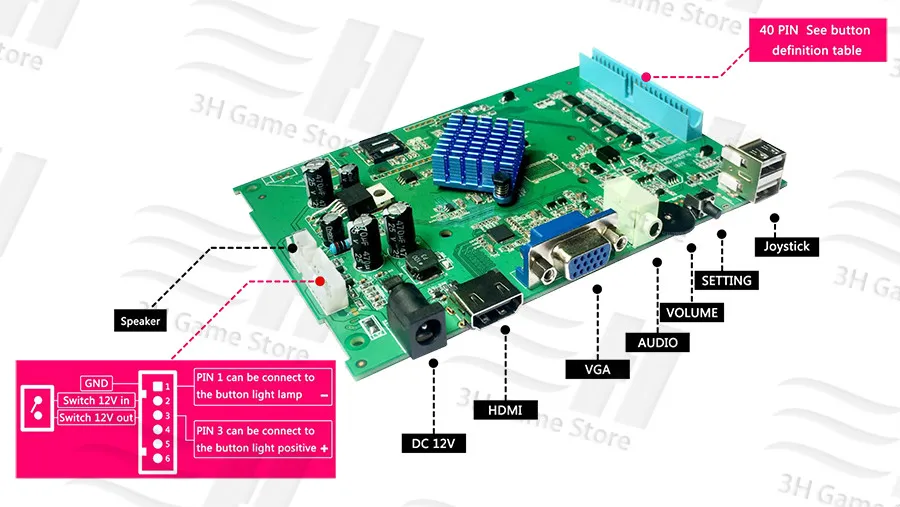 Pandora Box 9 1500 В 1 аркадная игра семейная материнская плата pcb для консоли HDMI VGA usb джойстик для ПК ТВ ps3 Mortal Kombat pacman