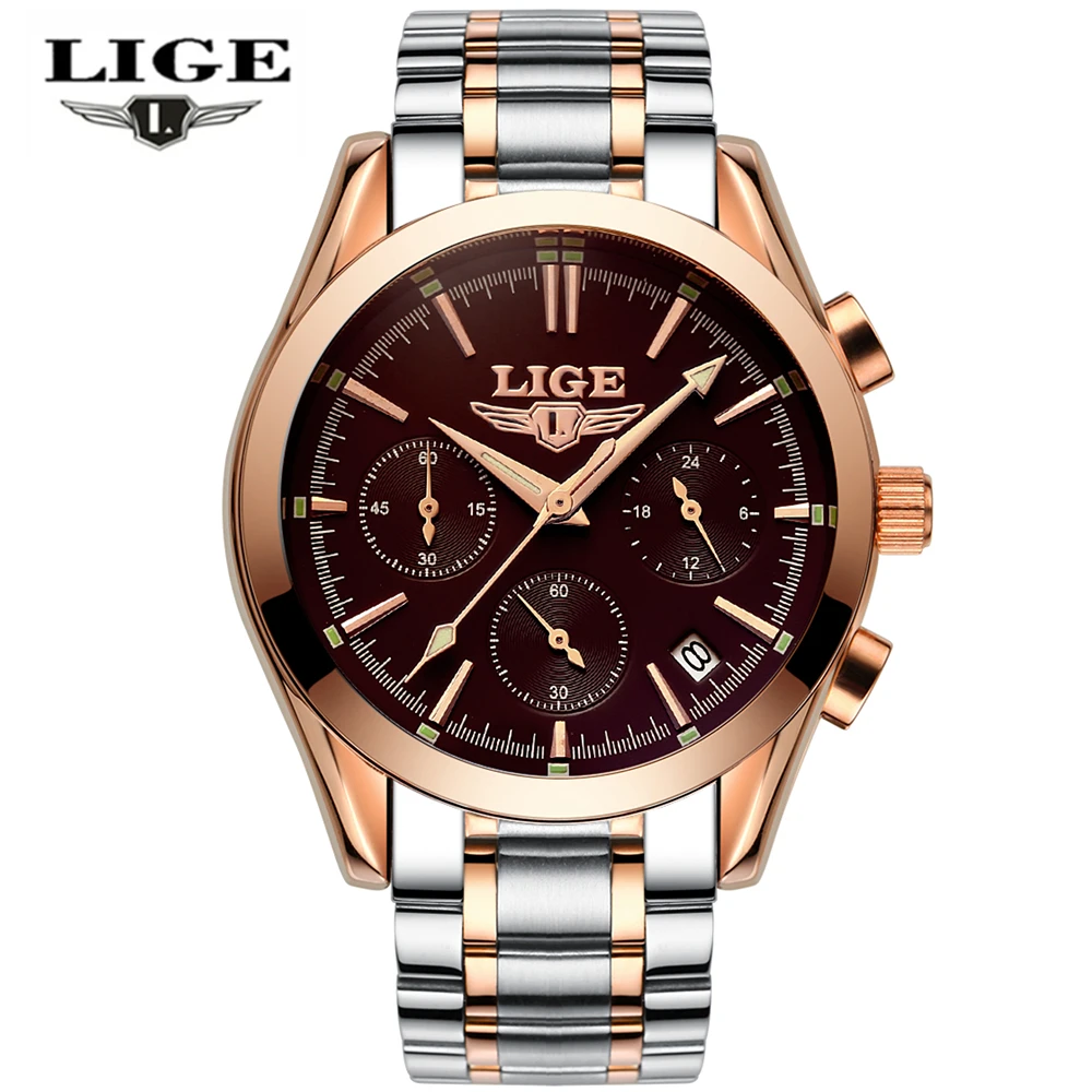 

Watches Men LIGE Brand Full Steel Military Watches Men's Quartz Clock Men Business Watch Sport Waterproof WristWatch Man Relojes