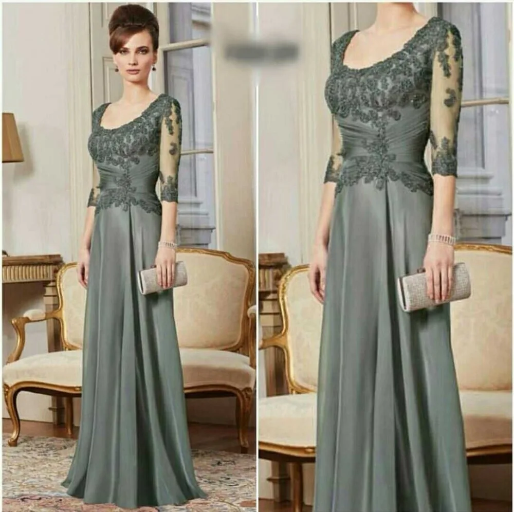

New Hot Selling A-line Floor-Length Lace Appliques Chiffon Formal Evening Prom Dresses