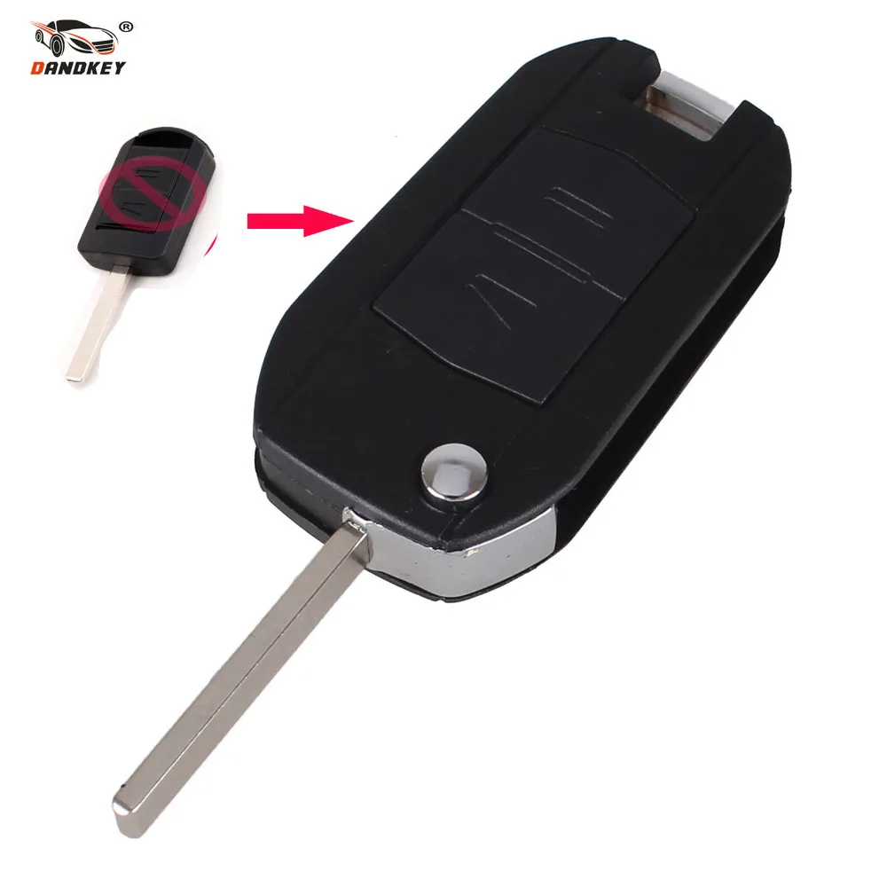 

DANDKEY Remote Folding Flid Car Key Cover Case Shell For Opel Vauxhall Corsa Combo Meriva 2 Buttons + Blade HU43 (79)