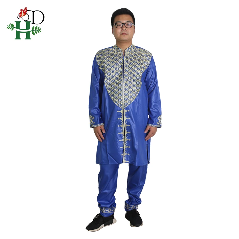 H & D Dashiki/мужская одежда Bazin Riche Одежда в африканском стиле Ropa Africana Hombre Комплект из
