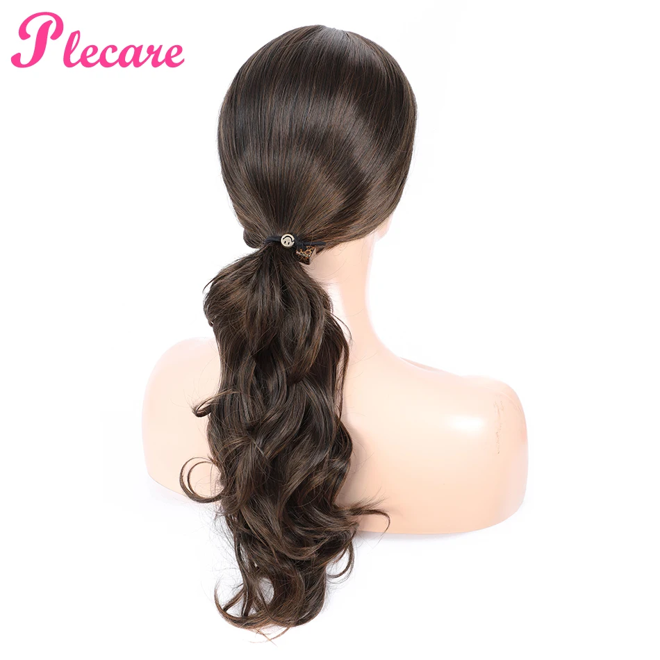 Plecare Long Wigs 18inch Wavy Ombre Brown Blond Wave Synthetic Wig Pruiken For Women Heat Resistant Fiber Hair Cosplay Wigs