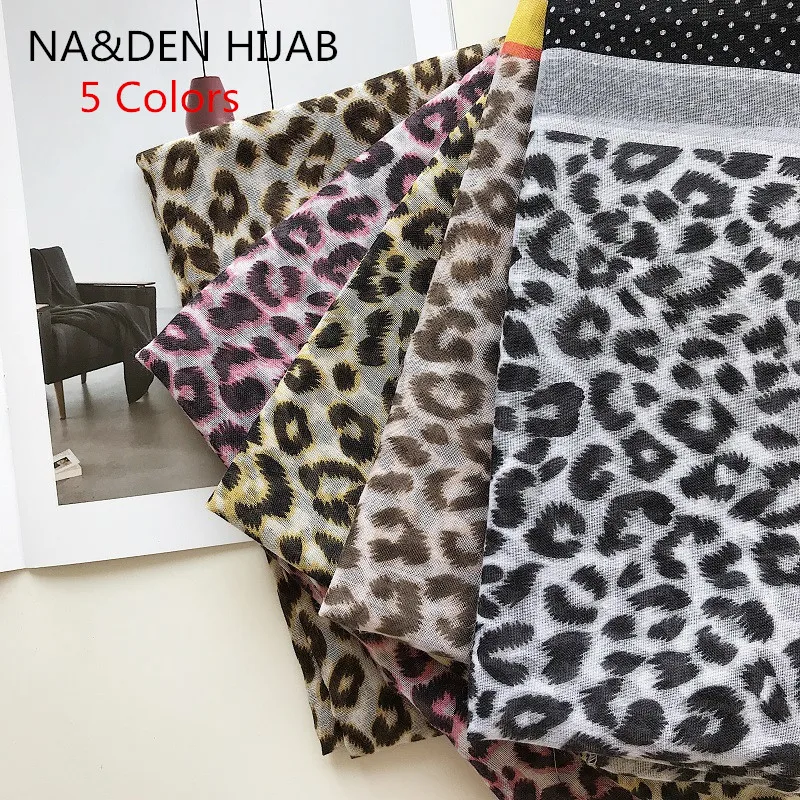 

2019 NEW 5 Colors Leopard Striped Dot hijab Hot sale plain Print color scarf scarves fashion Muslim headband popular hijabs