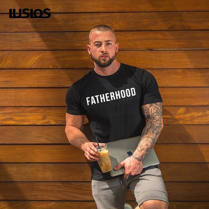 Лучший! Мужская футболка LUS LOS Fatherhood для папы Слоган Футболка с коротким рукавом Лучший!