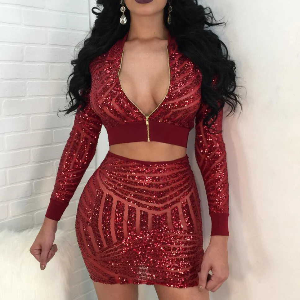 red sparkly 2 piece set
