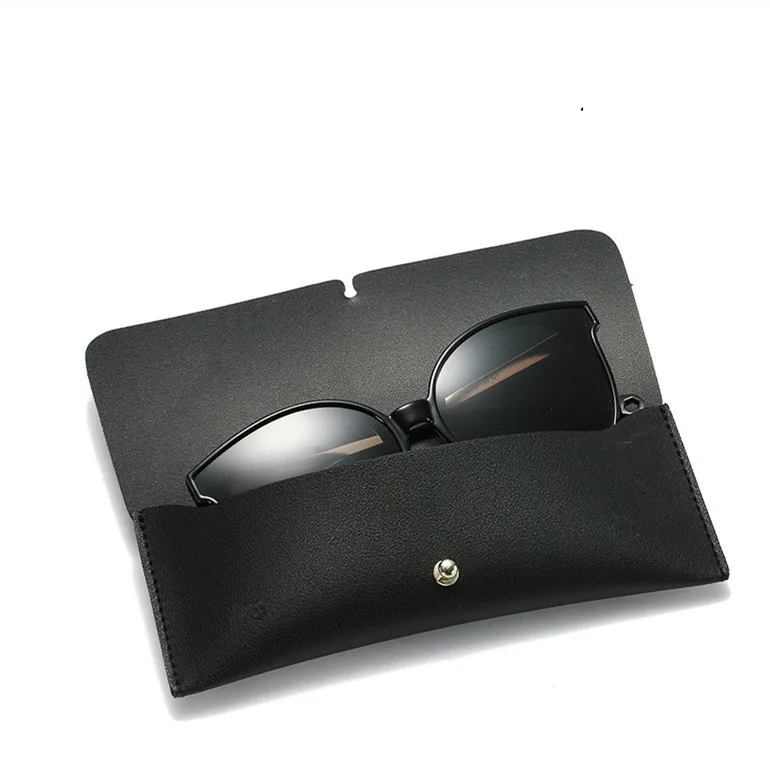 PU Leather Glasses Case Cover Sunglasses Glasses Holder Box Eyeglasses Solid Storage Portable Magnetic Glasses Pouch Bag