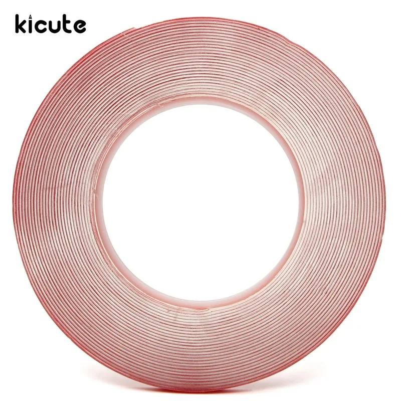 

Kicute One Roll 10M 6mm Red Double Sided Adhesive Tape Clear Transparent Acrylic Foam Adhesive Tape Home Office School Supplies